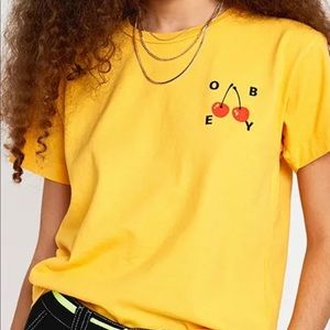 Obey Cherries 2 Yellow T-shirt - Size Large